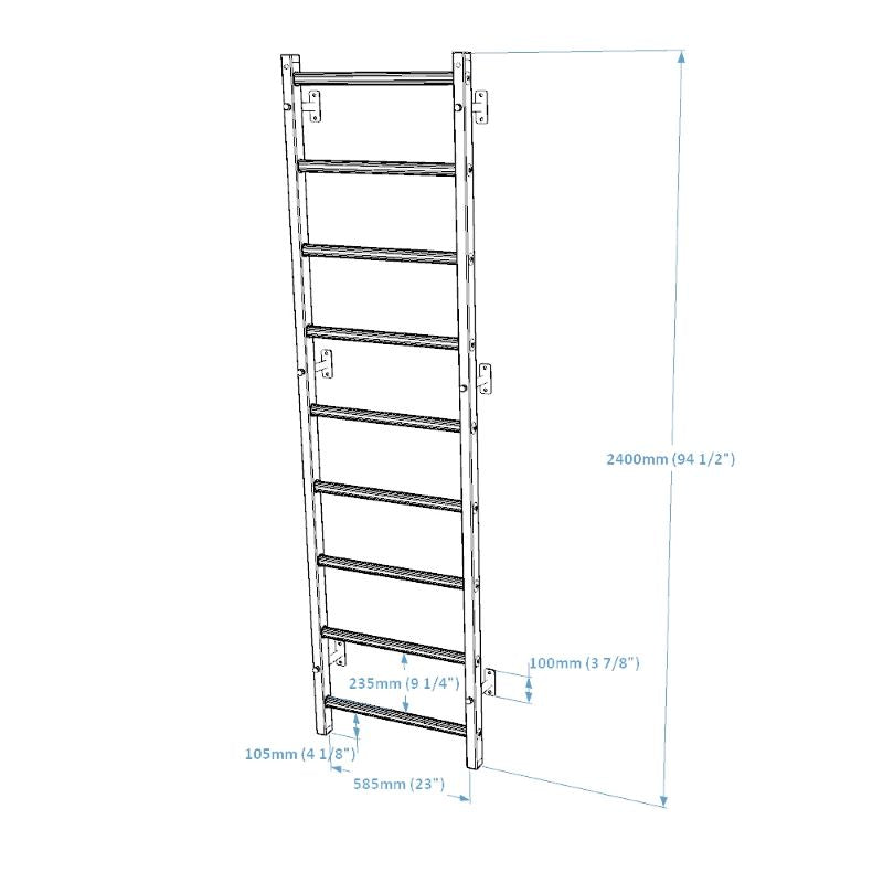 BenchK 700B Wall Bars with Steel Frame with Dimensions