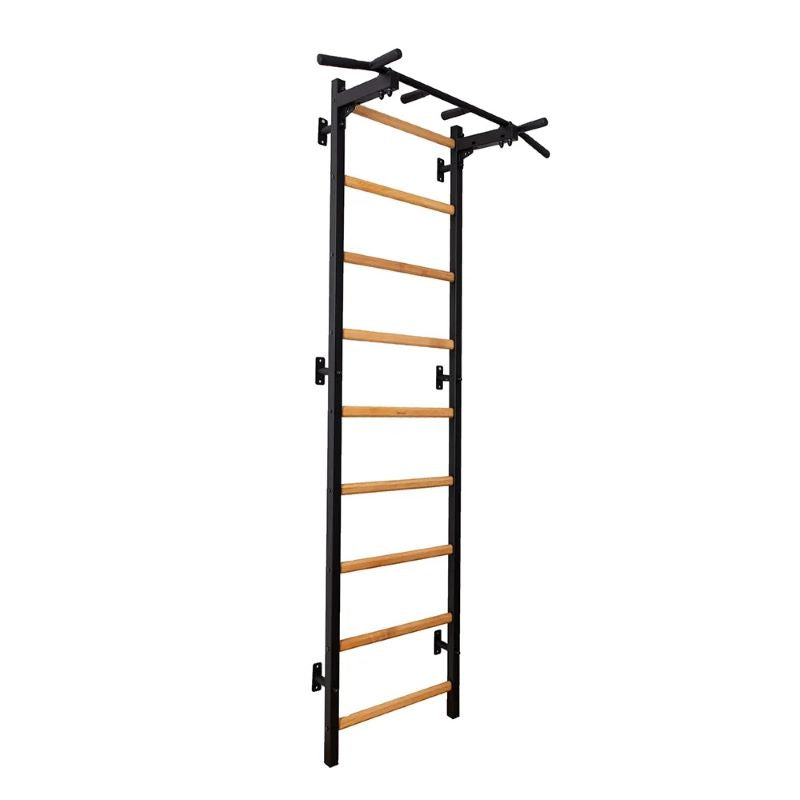 BenchK 721B Wall Bars with Fixed Steel Pull Up Bar Side View