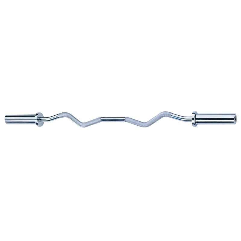 Body Solid Olympic Chrome Curl Bar Front View