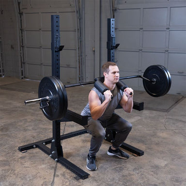 Body Solid Olympic Safety Squat Bar with Model