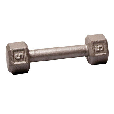 Cast Iron 5LB Dumbbell Front View