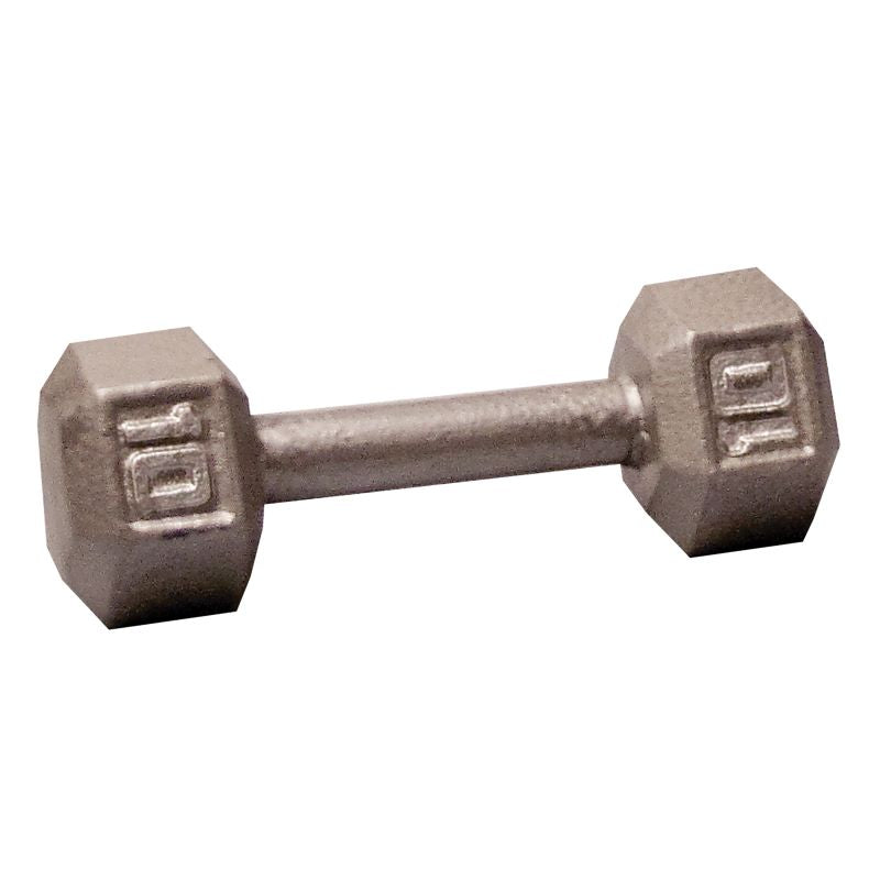 Cast Iron 10LB Dumbbell Front View