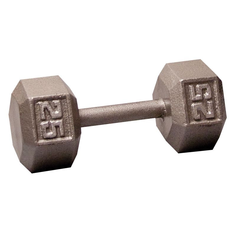 Cast Iron 25LB Dumbbell Front View