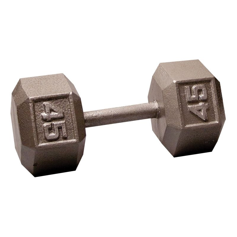 Cast Iron 45LB Dumbbell Front View