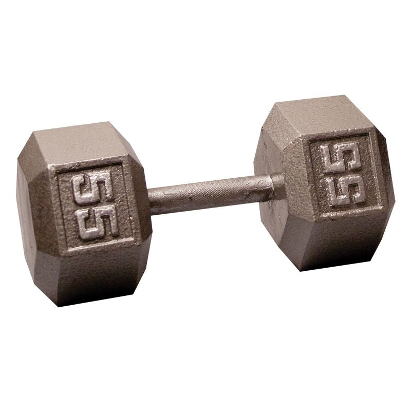 Cast Iron 55LB Dumbbell Front View