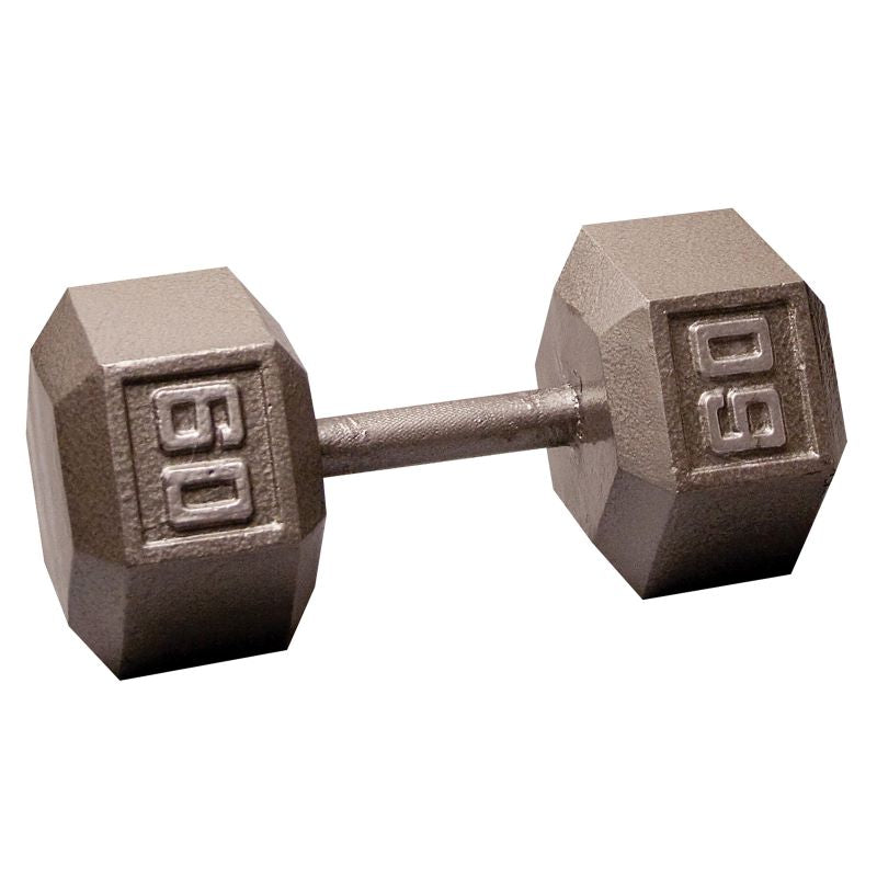 Cast Iron 60LB Dumbbell Front View