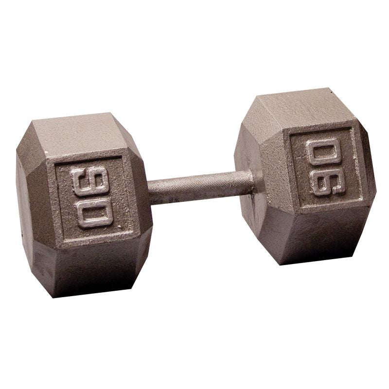 Cast Iron 90LB Dumbbell Front View