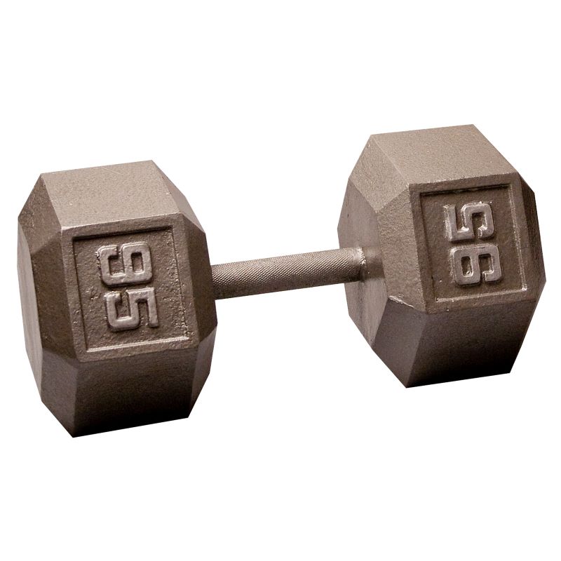 Cast Iron 95LB Dumbbell Front View