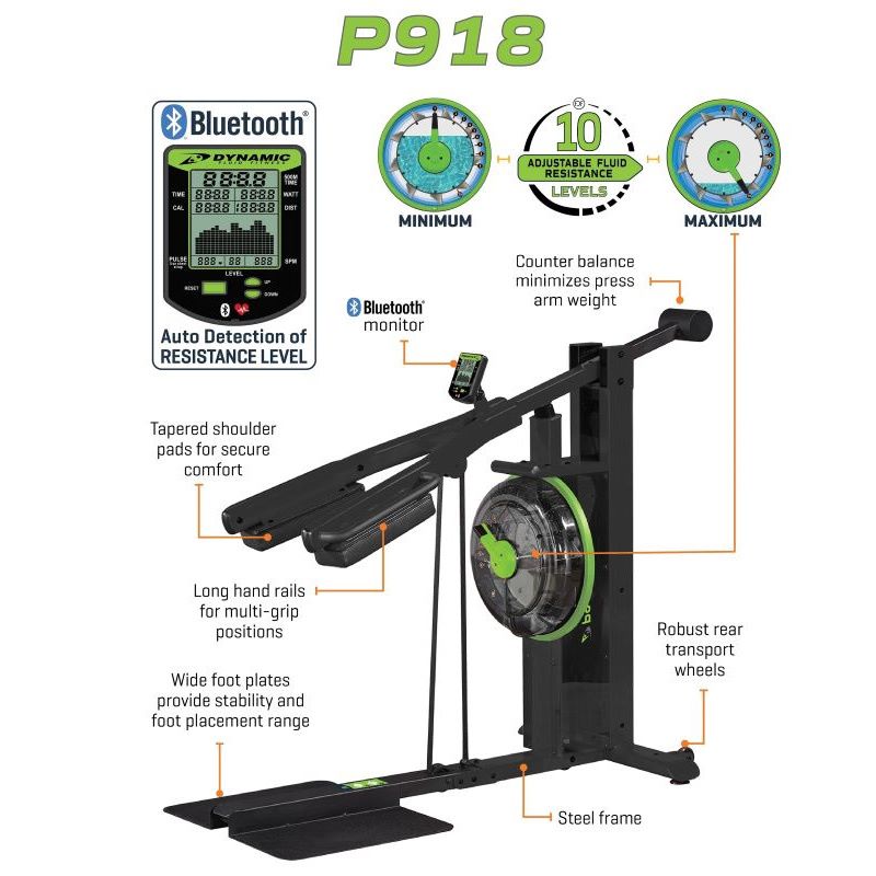 Dynamic Fluid Fitness P918 Strength Machine with Specs