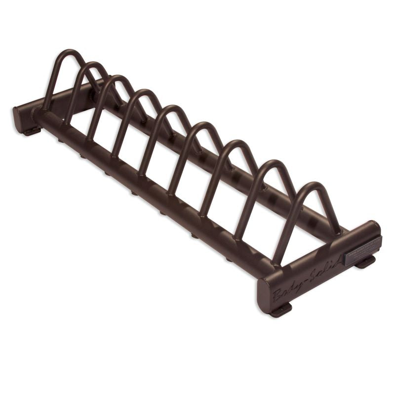 Body Solid Horizontal Bumper Plate Rack Front View