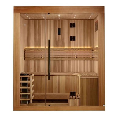 Golden Designs Copenhagen 3 Person Traditional Sauna Front View