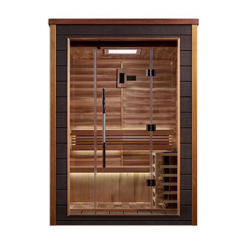 Golden Designs Narvik 2 Person Outdoor Traditional Sauna Front View