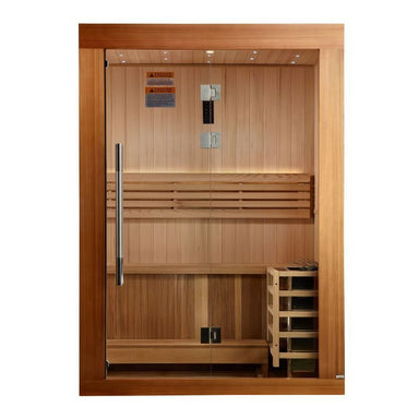 Golden Designs Sundsvall Edition 2 Person Traditional Indoor Sauna Front View