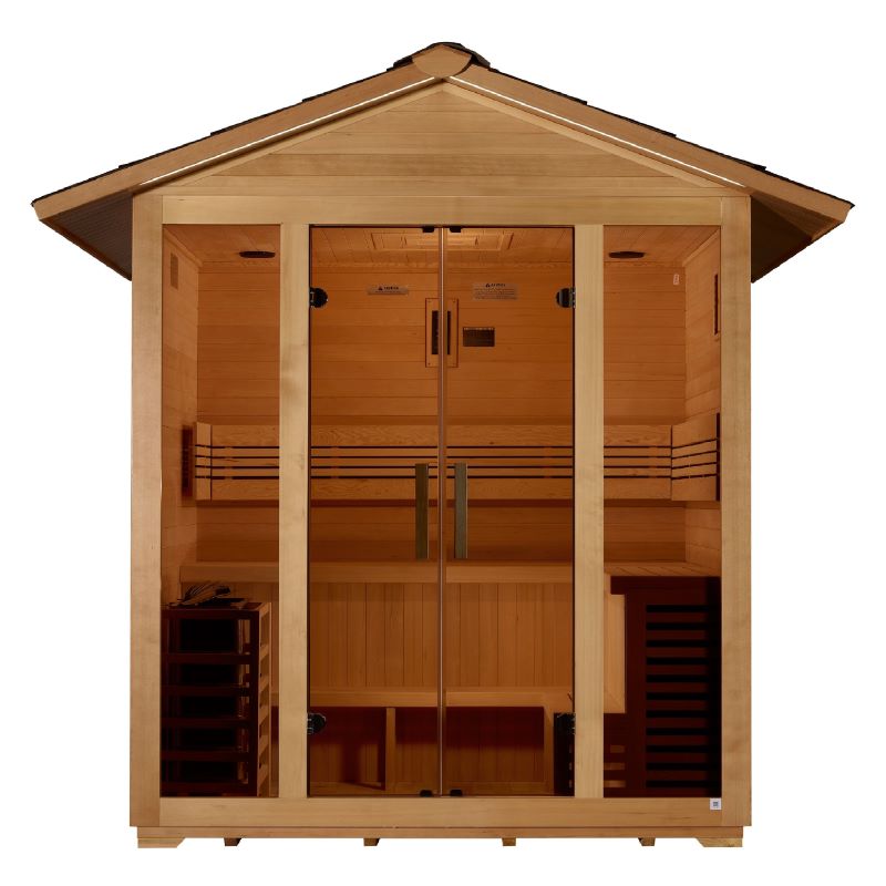 Golden Designs Vorarlberg 5 Person Traditional Outdoor Sauna Front View