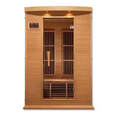 Maxxus 2 Person Low EMF Far Infrared Sauna in Hemlock Front View