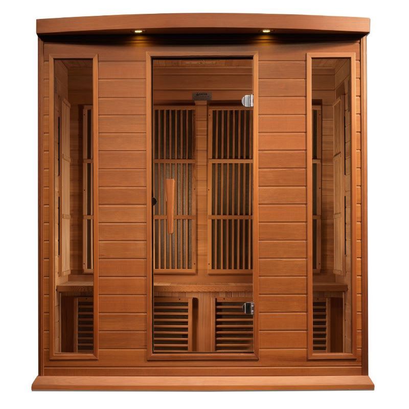 Maxxus 4 Person Low EMF Far Infrared Sauna in Cedar Front View