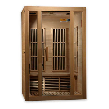 Maxxus Seattle 2-Person Low EMF FAR Infrared Sauna in Oak Front View