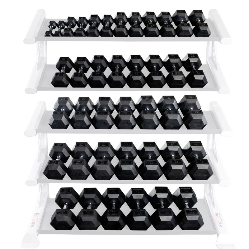 Rubber Hex Dumbbell Set Front View